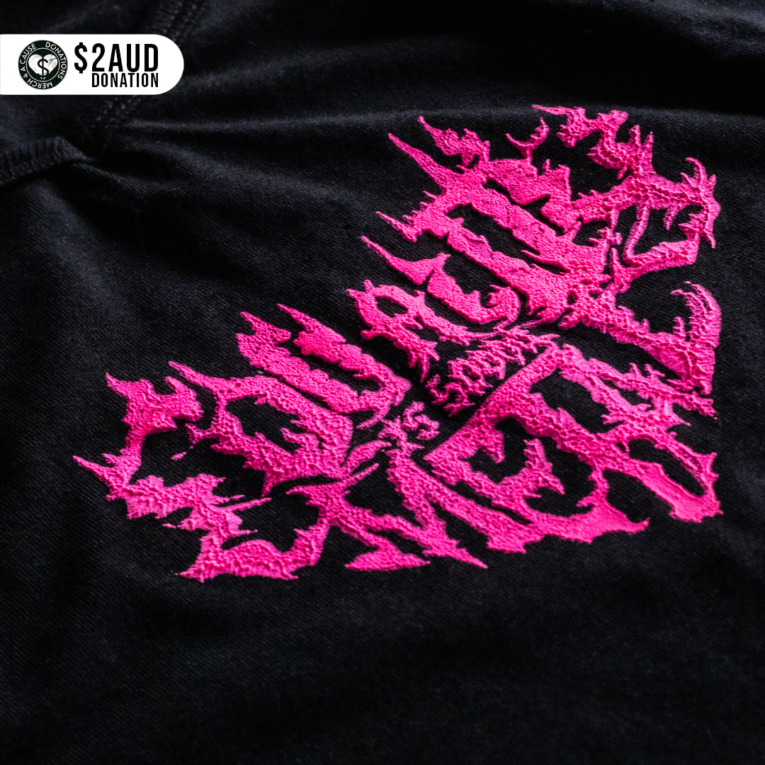 "Eat My Shiny Metal Heart" Neon Puff Crop Top