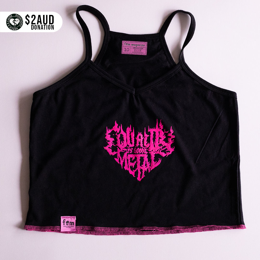 "Eat My Shiny Metal Heart" Neon Puff Crop Top